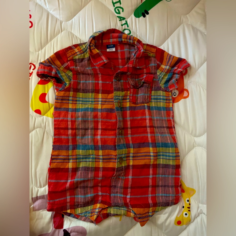 Old Navy baby  plaid onsie